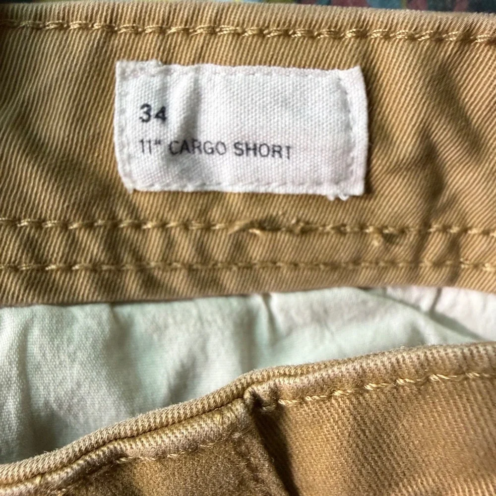 Gap Cargo Short Mens 34 11 Inch Inseam Khaki Utility Stretch EUC